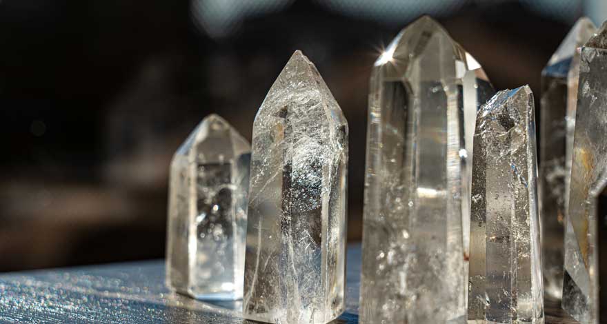 clear quartz crystals