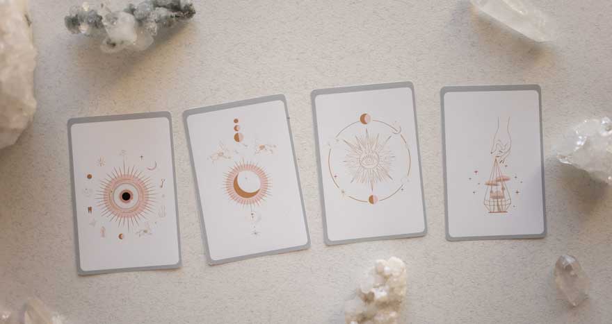 tarot spread with 4 cards